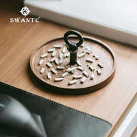 swante walnut outdoor camping mosquito coil holder plate with ground pegs japanese style creative sandalwood rack camping tools