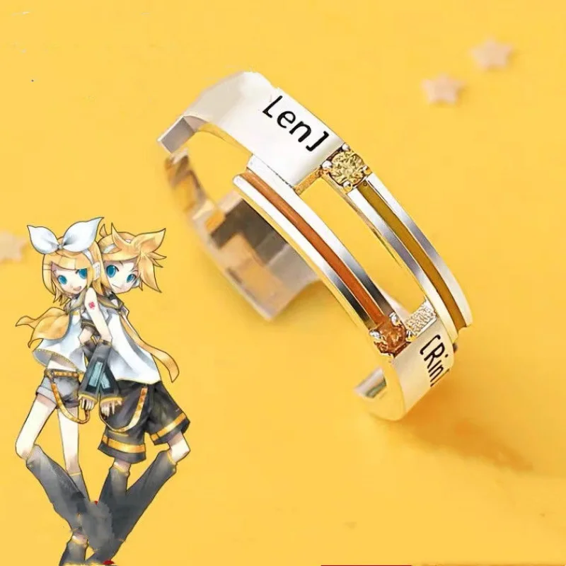 

Engagement Rings for Women Kagamine Rin Rings Fashion Len Jewellery Wedding Couples Cute Silver Color Metal Anime Accessories