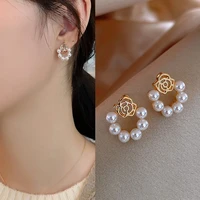 2022 new summer retro alloy pendientes gold earrings for woman fashion pearl earrings jewelry girl gifts daily wear %d1%81%d0%b5%d1%80%d1%8c%d0%b3%d0%b8