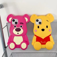 cute 3d cartoon bear phone case cover for iphone 7 8 plus 11 12 13 pro x xr xs max shockproof case for iphone 13 cases