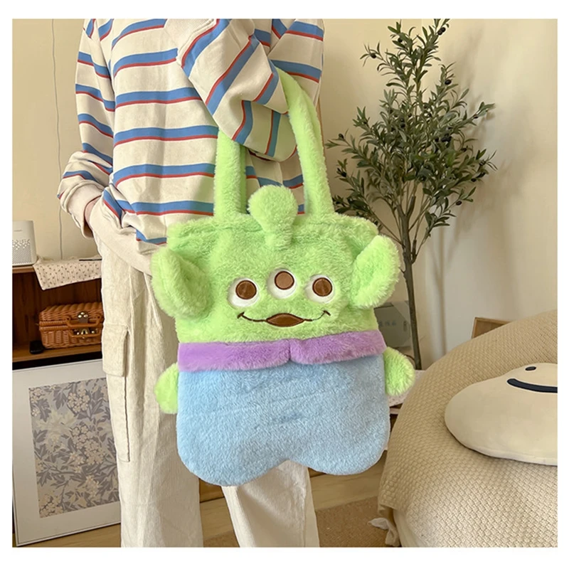 Cute Soft furry handbag Large Capacity plush Shopping Bags cartoon student zipper Book Bags Girls Children Gifts