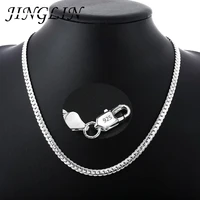 jinglin 45 60cm 925 sterling silver 6mm width luxury brand design fine necklace chain for woman men fashion wedding engagement j