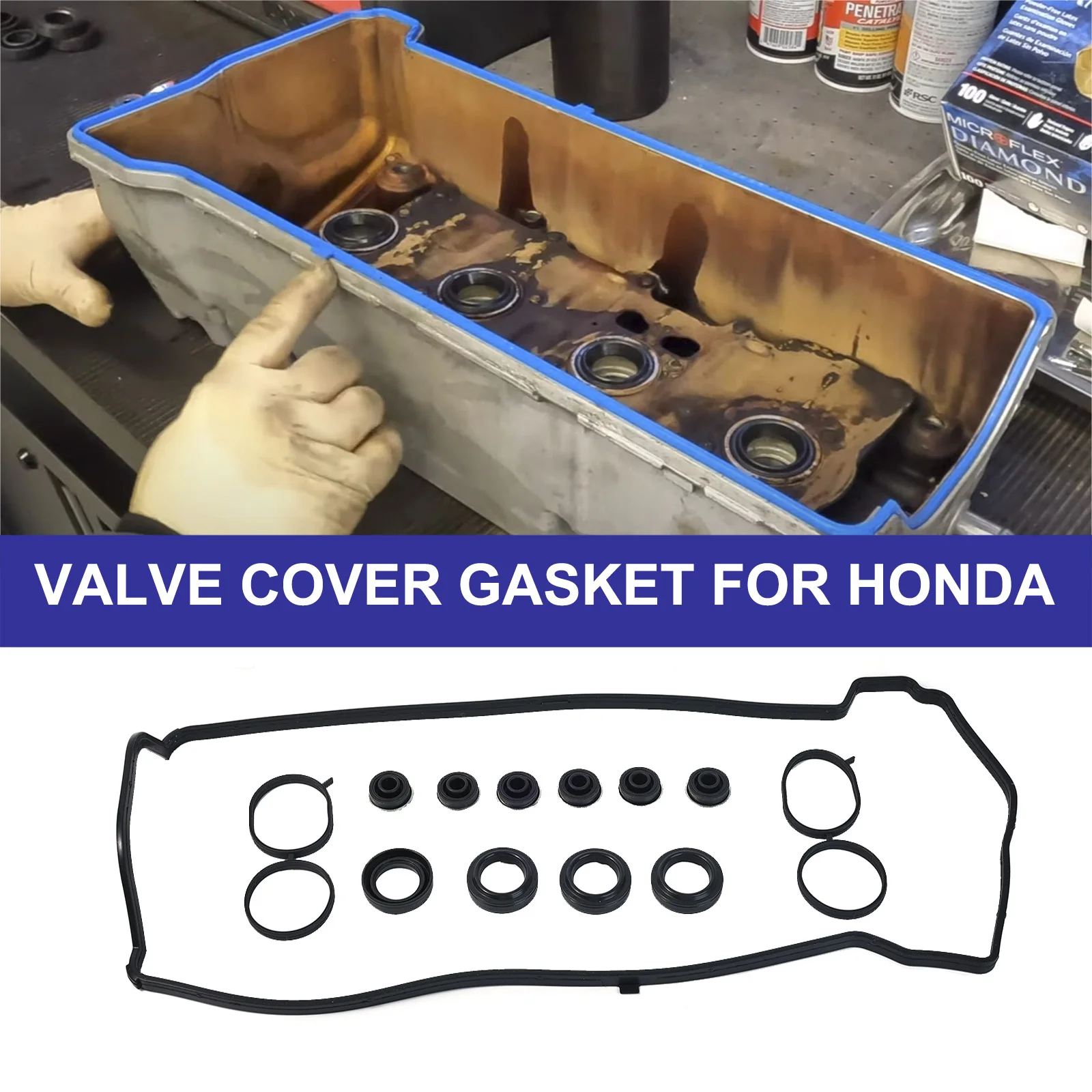 Для Honda Accord Civic Acura RDX TSX 2.0L 2.4L L4 2354cc 144cid 2002-12 Комплект прокладок крышки клапана