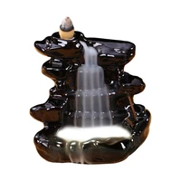 creative ceramic backflow incense burner waterfall buddha censer smoke home decoration decorative craft for living room teahouse