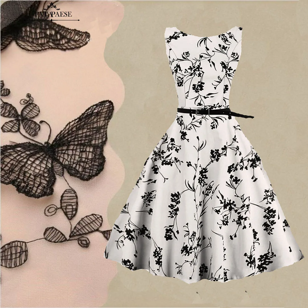 

Женское платье без рукавов, до колена, с цветочной вышивкой