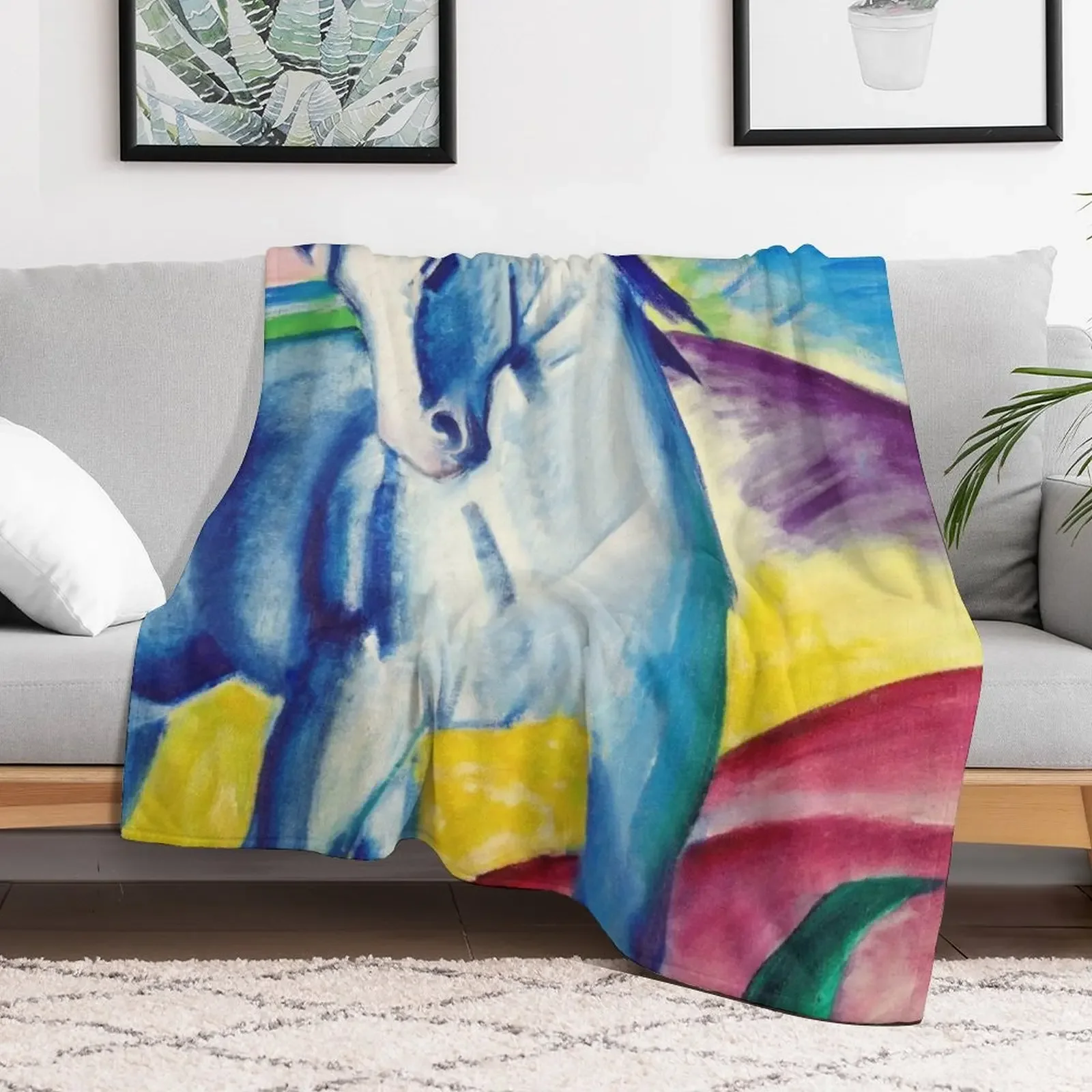 Франц Марк Плед с синей лошадью для детей