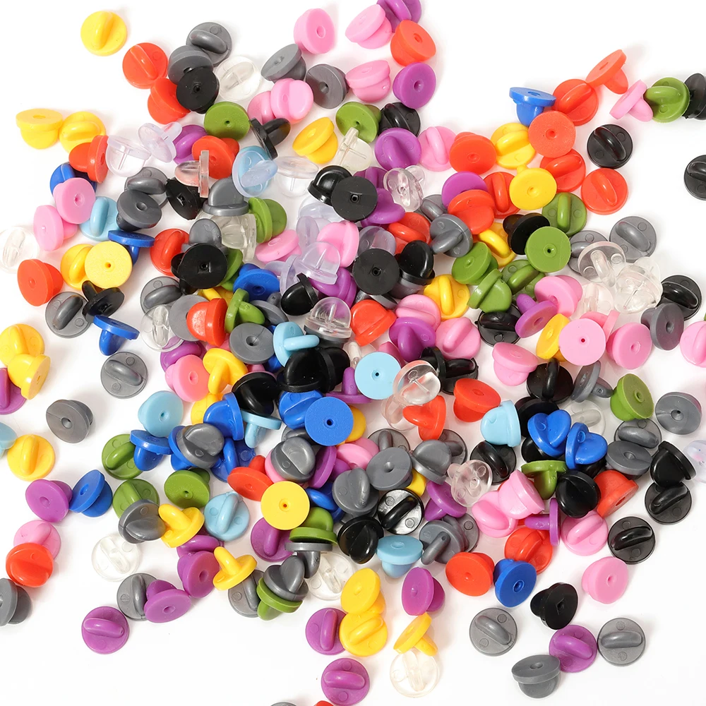 

50pcs Rubber Brooch Bukle Button Clasp Pin Backs Clutch Care Cap Nail Tie Back Stoppers Squeeze Badge Holder Jewelry Accessories