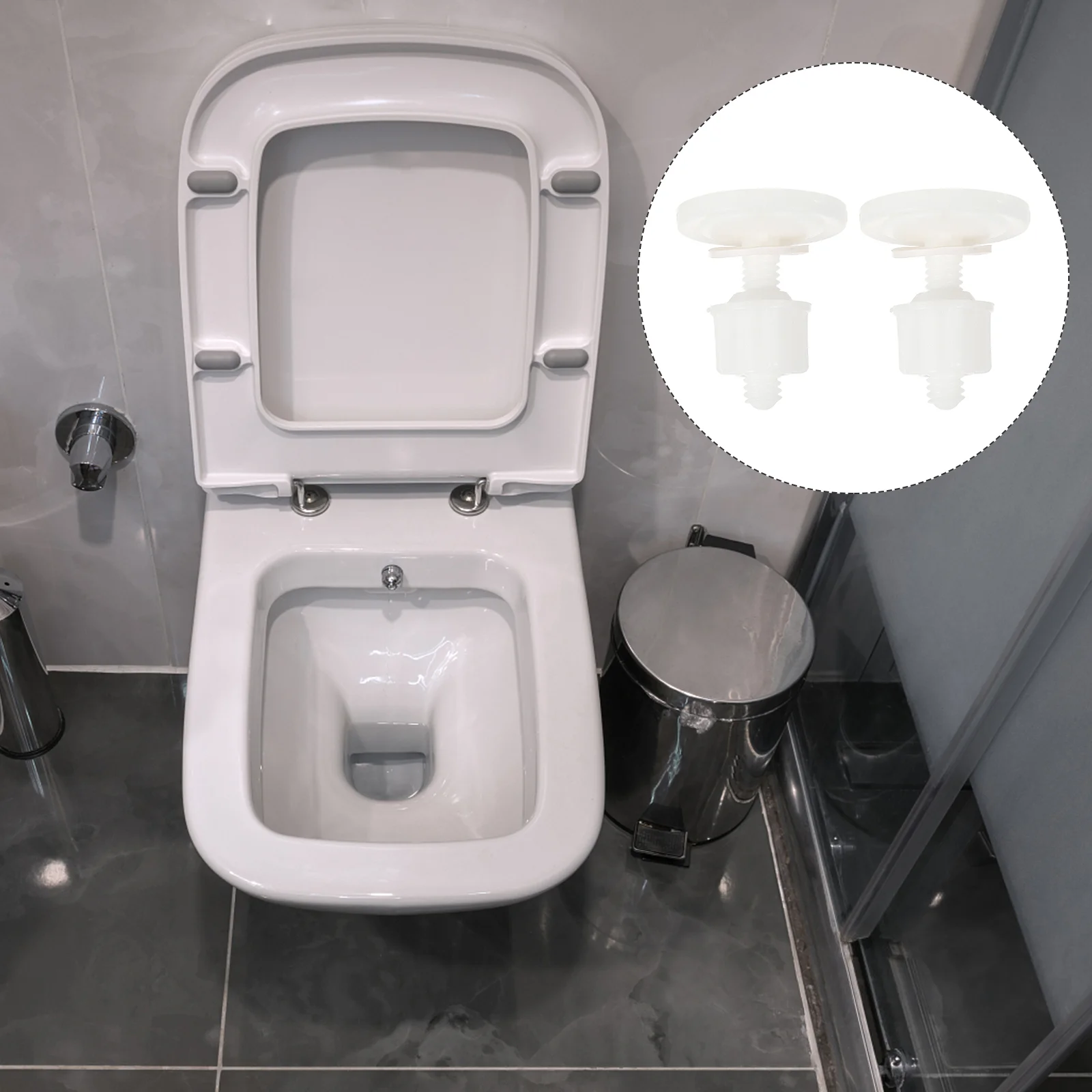 

4Pcs Toilet Hinge Screws and Nuts Set Toilet Hinge Bolts Replacement Parts ( Screws+ nuts ) Lid wc