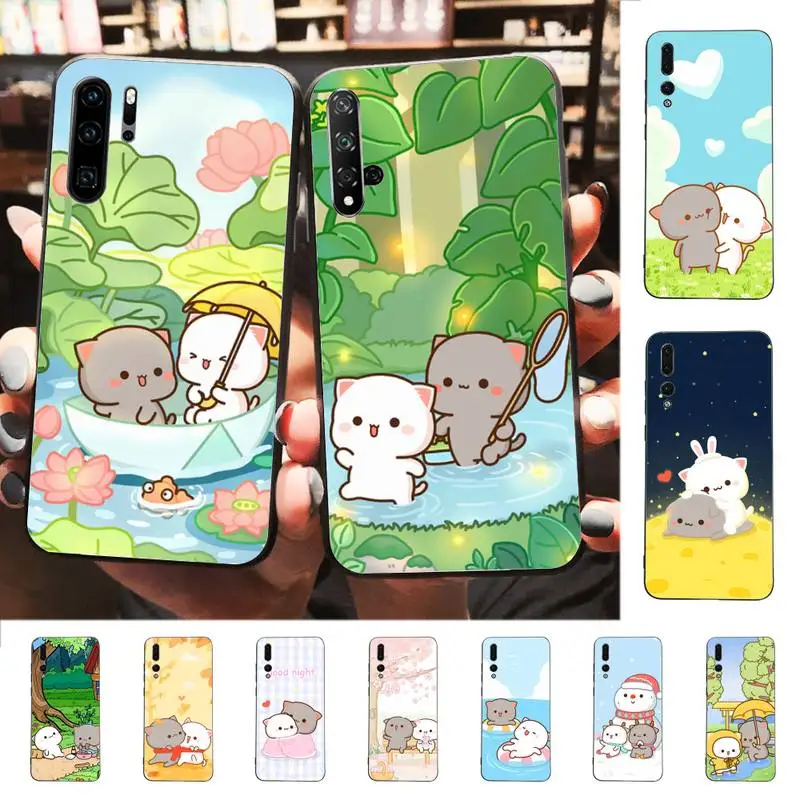 

Peach Cat Phone Case for Huawei P30 40 20 10 8 9 lite pro plus Psmart2019