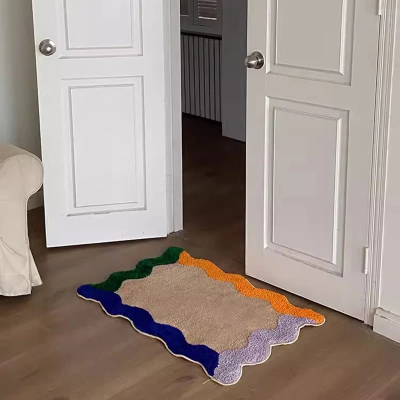 Красочный волнистый коврик для спальни ванной мягкий ковер гостиной
