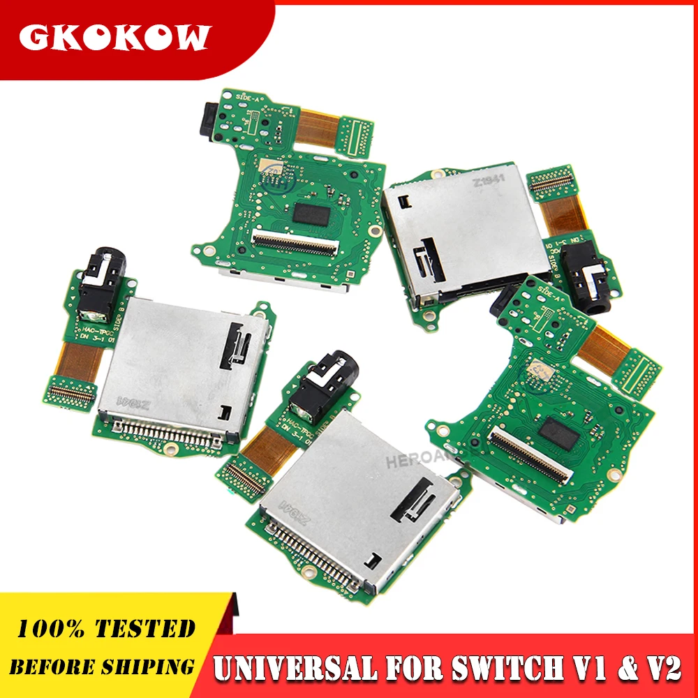 

Universal Work Game Card Socket Slot With Headset Earphone Board Port Reader Replacement For Nintendo Switch V1 & V2 Game Consol