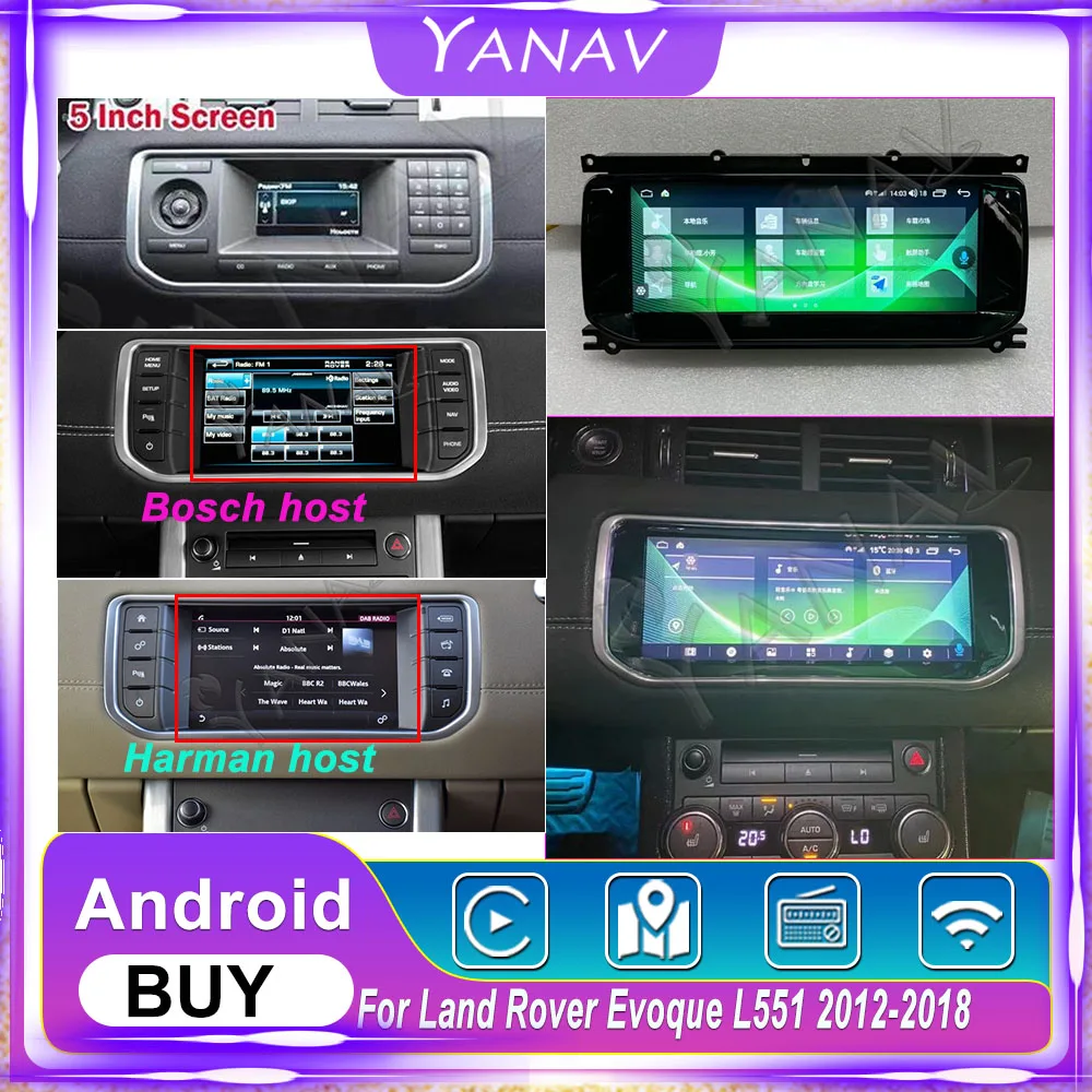 Android Car Radio LCD Climate AC Panel Air Conditioner Control For Land Rover Evoque L551 2012-2018 Multimedia Player GPS Unit