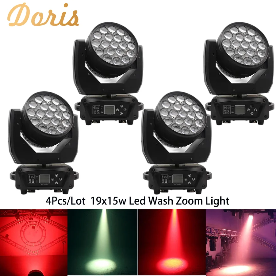 

Doris LED 19x15W RGBW моющийся зум движущаяся головка сценический световой эффект Dmx DJ-бар вечерние (4 шт./партия)