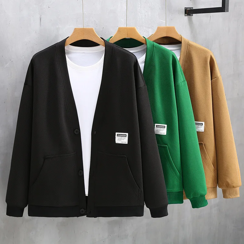 Мужская модная повседневная трикотажная Свободная куртка 160 кг новинка весны и