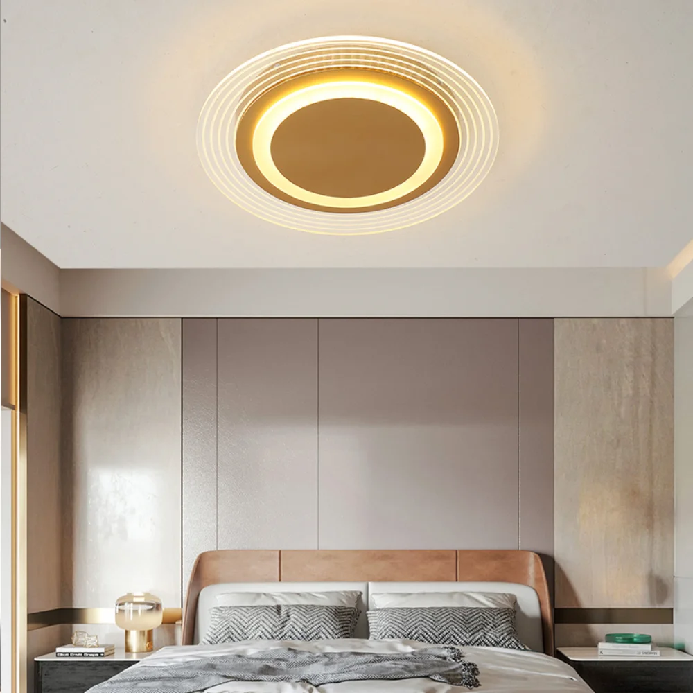 

Modern LED ceiling light for bedroom, study, dining room, kitchen, striped transparent ultra-thin dome chandelier installation