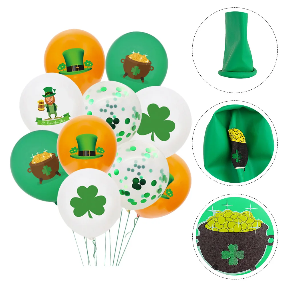 

Balloons Party Day Shower Delicate Set Festival Printing Decor Patrcick’S Arch Decorations Baby Latex S Patrick Leaf Four