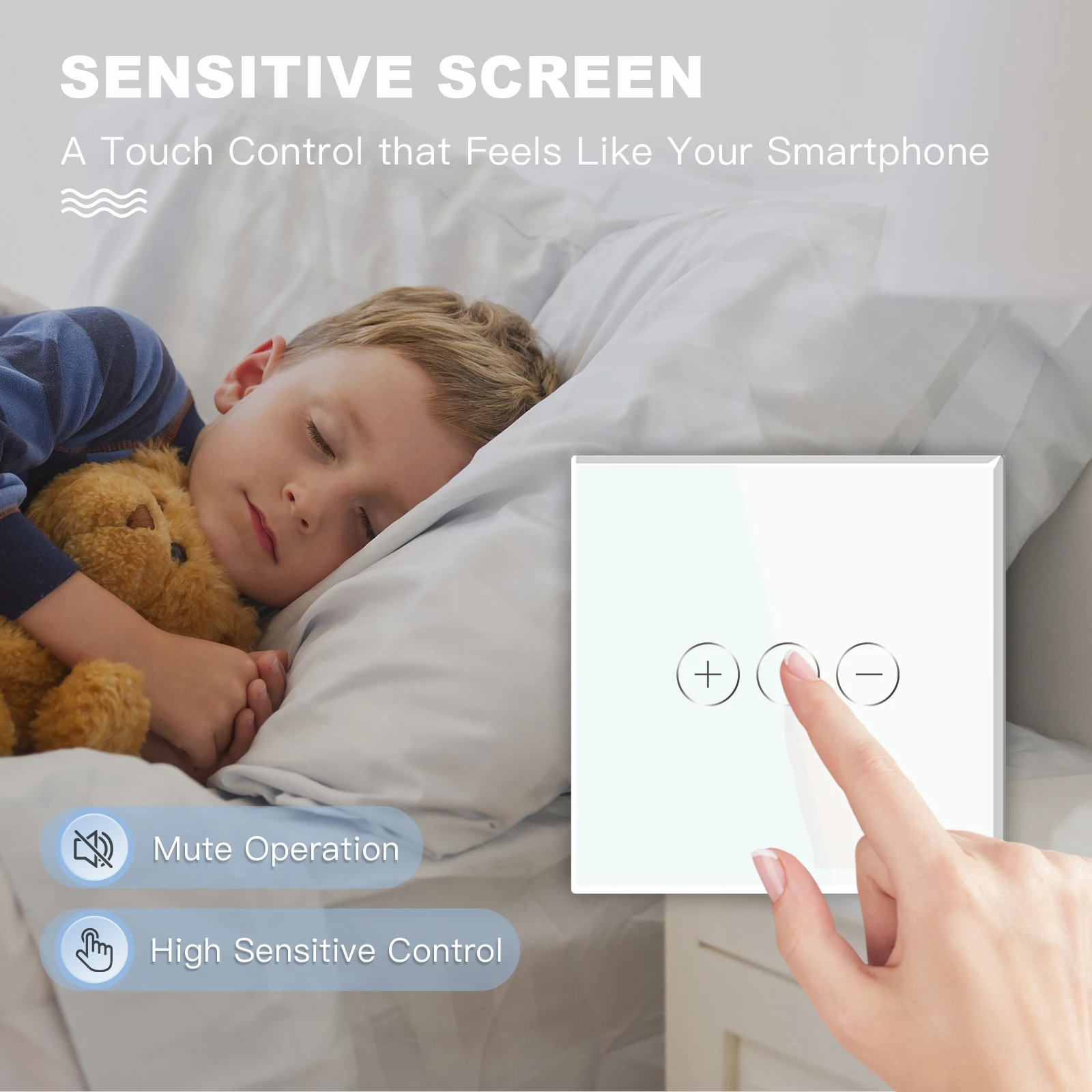 Настенный сенсорный светодиодный переключатель BSEED 1 клавиша диммер розетка с