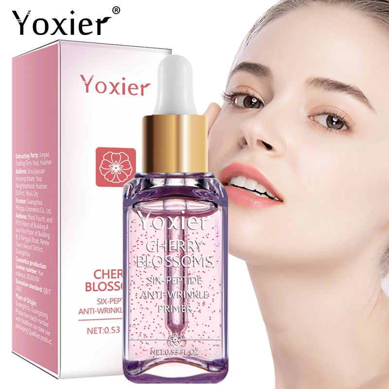 

Масляный Макияж для ЛИЦА ПРАЙМЕР контроль увлажнение осветление шероховатость осветление пор цветение вишни Сыворотка против морщин уход ...