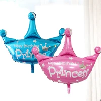 5pc mini princess crown foil balloons pink blue ballons birthday party wedding decorations childrens birthday balloons supplies