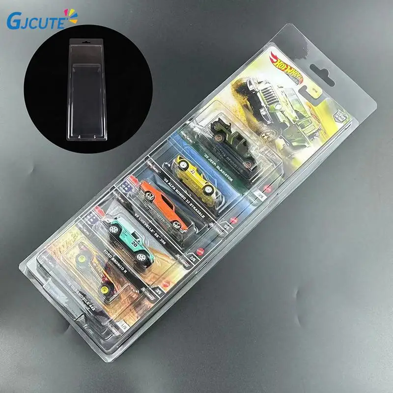 

1pc Plastic Hotwheels Protector For 5 Card Basic Wheels Automobile Culture Transport Fleet Series Board Card Protective Case