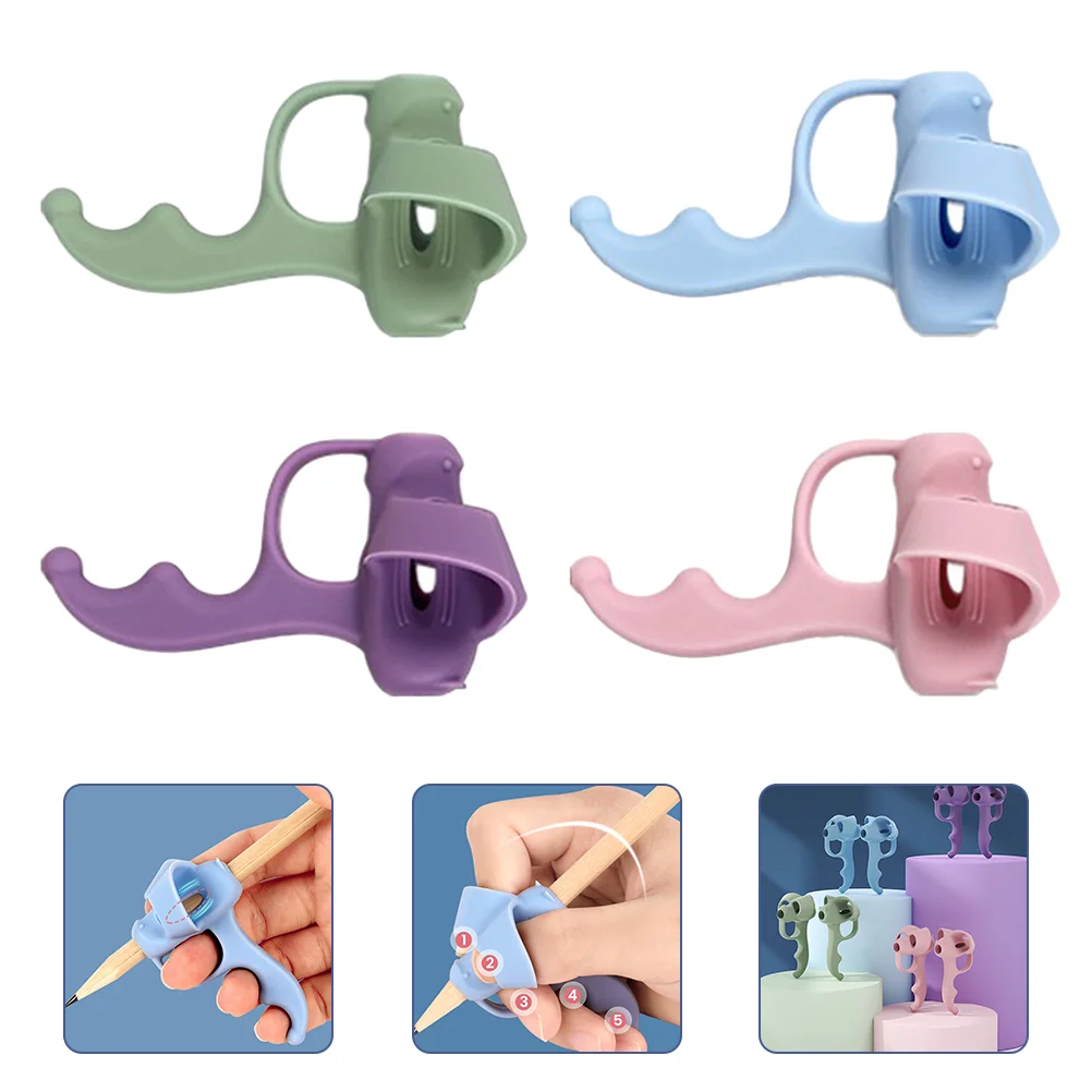 

4 Pcs Grip Corrector Writing Aids Kids Correction Devices Tools Holder Children Grips Silica Gel Student
