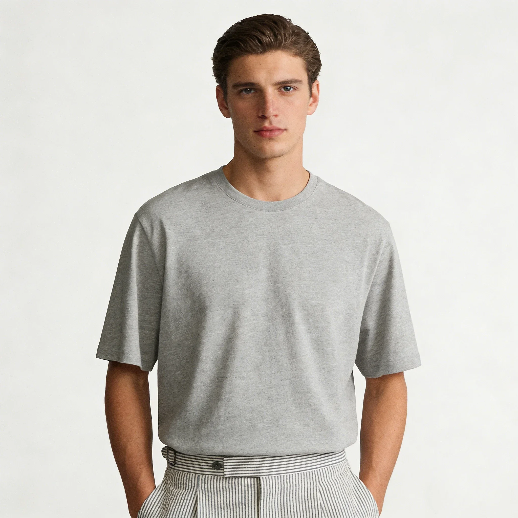Фото Женская одежда Polo, мужские футболки, топы для женщин, вышитые футболки с круглым вырезом, универсальные повседневные рубашки в стиле кэжуал для пар. №3