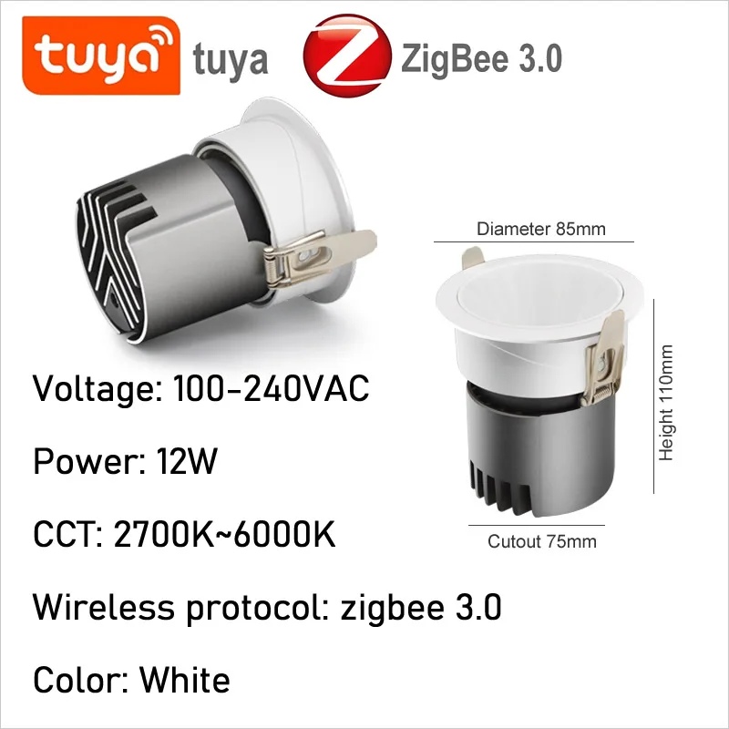 

ALZLZLAC умный регулируемый потолочный светильник Zigbee 7/12/15 Вт