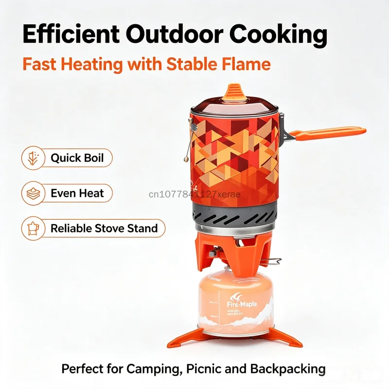 Фото Газовая плита Fire Maple X2 для активного отдыха, портативная туристическая система для приготовления пищи с теплообменником FMS-X2, газовая плита для кемпинга и походов. №3