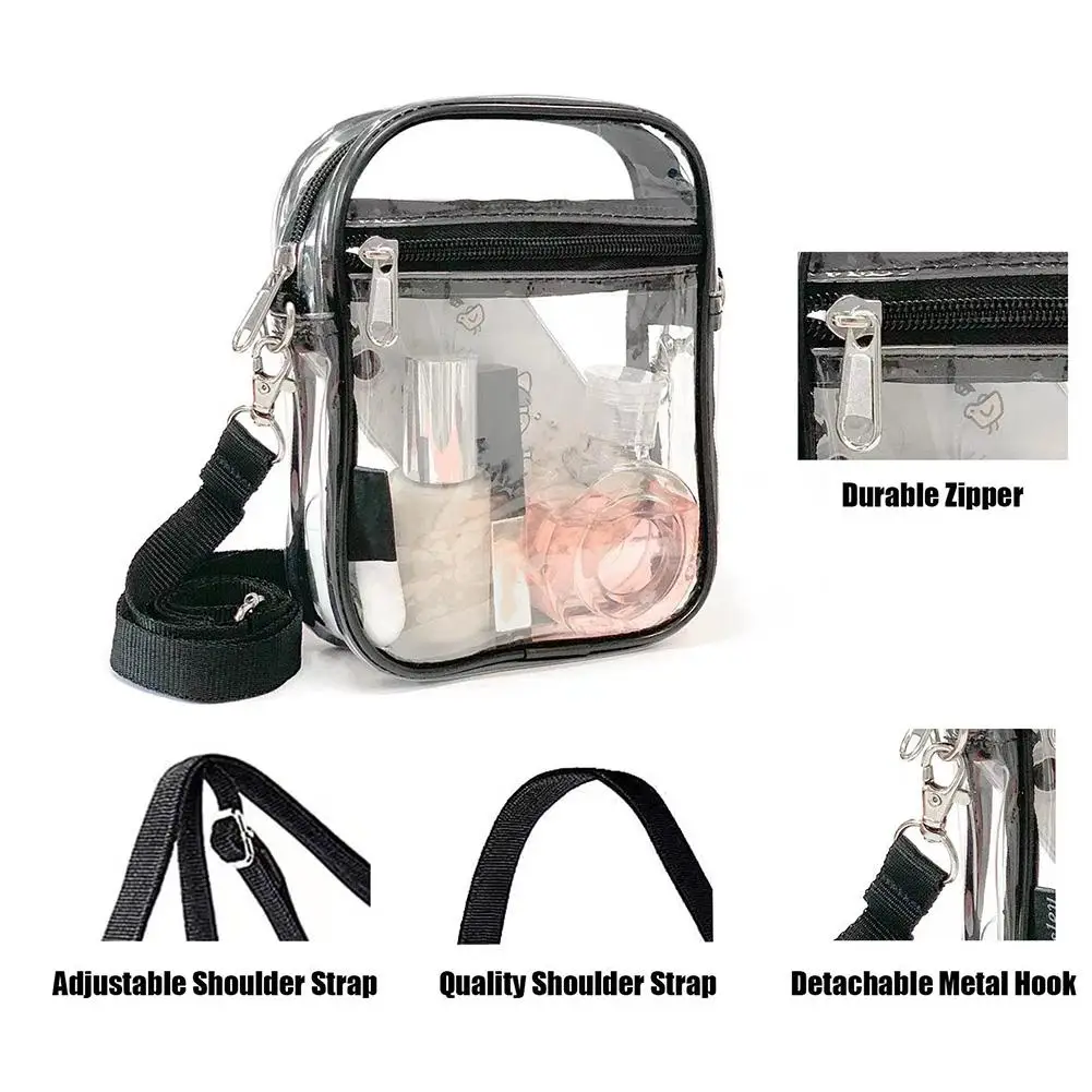 

YOUZI PVC Clear Sling Crossbody Bag Portable Waterproof Purse Bag For Concerts Sports Events Festivals Prom Party