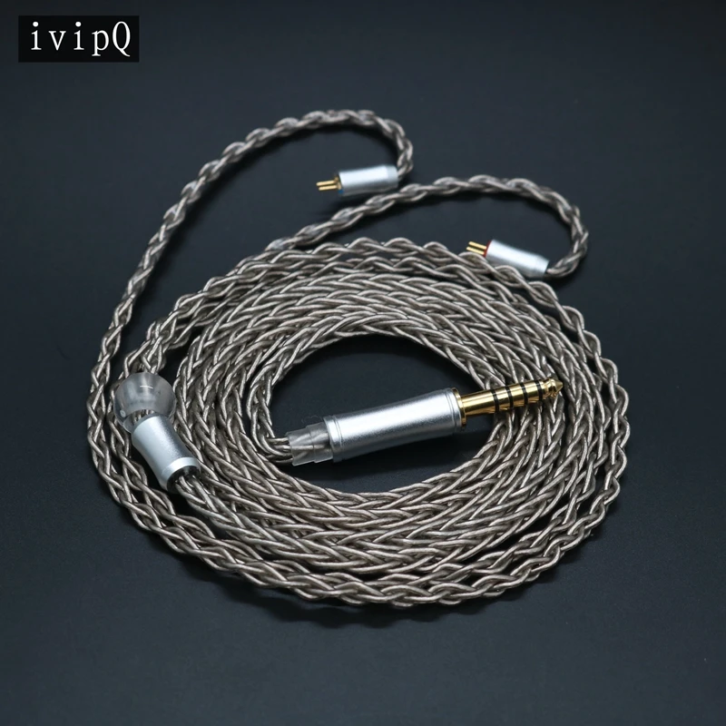 8 Core Oxygen-Free Copper Silver Plated Headphone Upgraded Cable HIFI Earphone Wire For SE846 SE535 TRN V80 V20 ED12 Earbuds