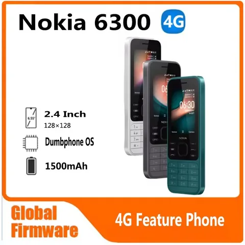Мобильный телефон Nokia 6300, 4G, две SIM-карты, Wi-Fi, 2,4 дюйма, FM-радио, Bluetooth