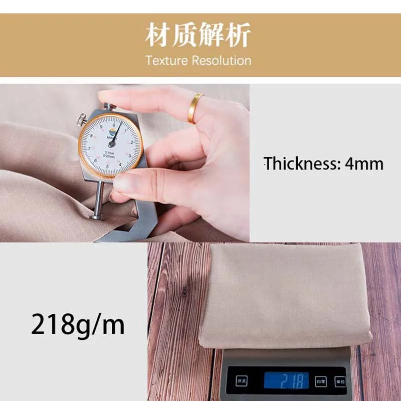 Льняная занавеска из хлопка и бамбука 50x155 см 220 г/м