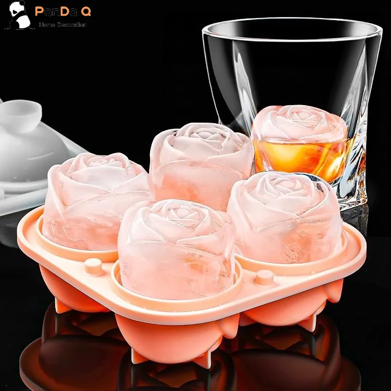 

Easy to Make Rose Ice Cube Moulds Spherical Silicone Ice Grids Frozen Ice Ball Maker Home Whisky Round Ball Ice Making Magic
