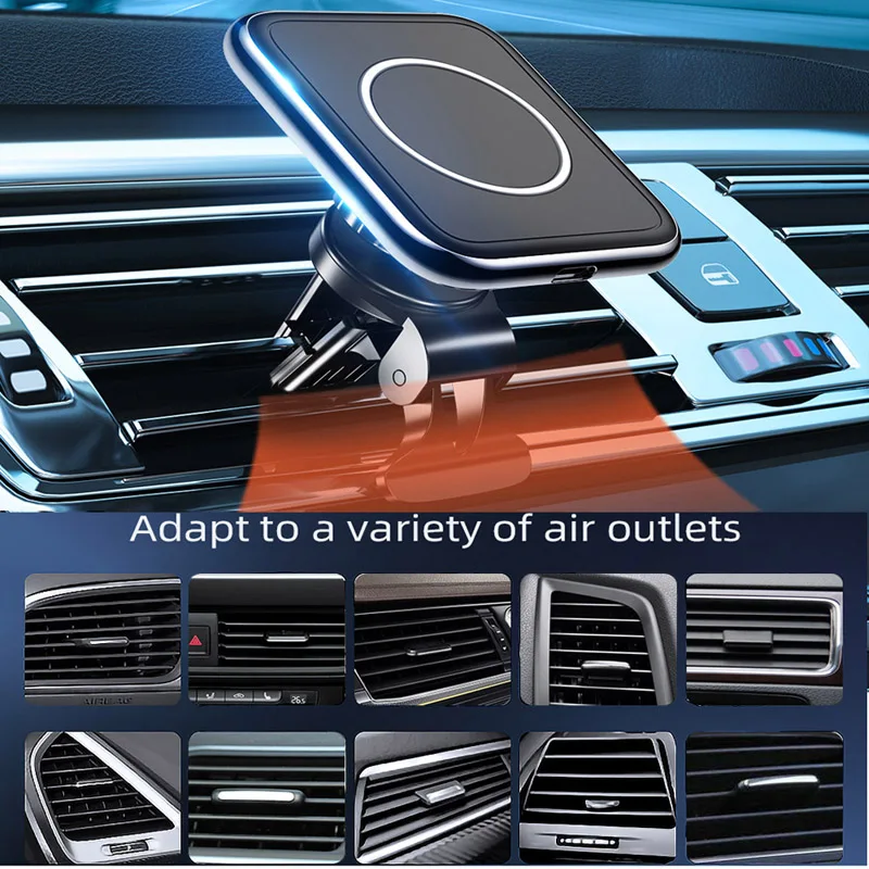 Magnetic Car Phone Holder Air Vent Magnet Mount GPS Smartphone Stand Support For iPhone 12 13 14 Pro Wireless Charging Bracket