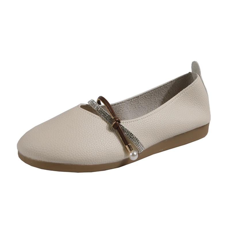 Summer Women's Shoes Genuine Leather  Mother's Shoes Soft Bottom Comfortable Loafers Women Work Shoes Comfortable for Work