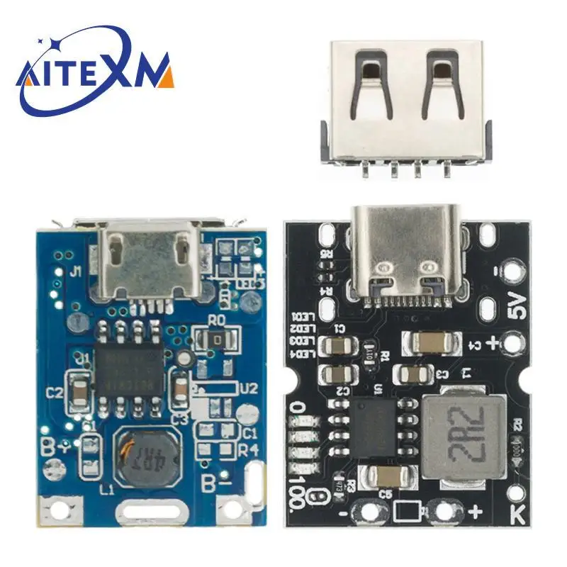 

Type-C/Micro USB 5V 2A/1A Boost Converter Step-Up Power Module Lithium Battery Charging Protection Board Display For DIY Charger