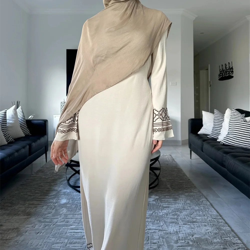 Рамадан Ид скромная черная Абая Дубай Роскошная мусульманская молитвенная