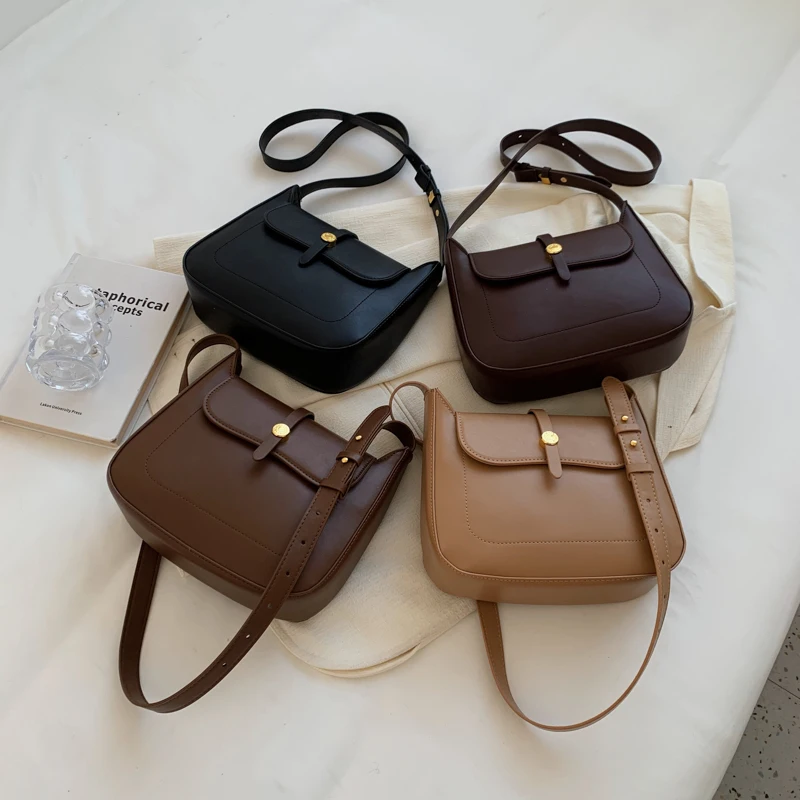 Jin YIde Vintage Crossbody Bags for Women 2023 Luxury Brand Designer Retro Small PU Leather Trend Solid Handbags and Purses Sac