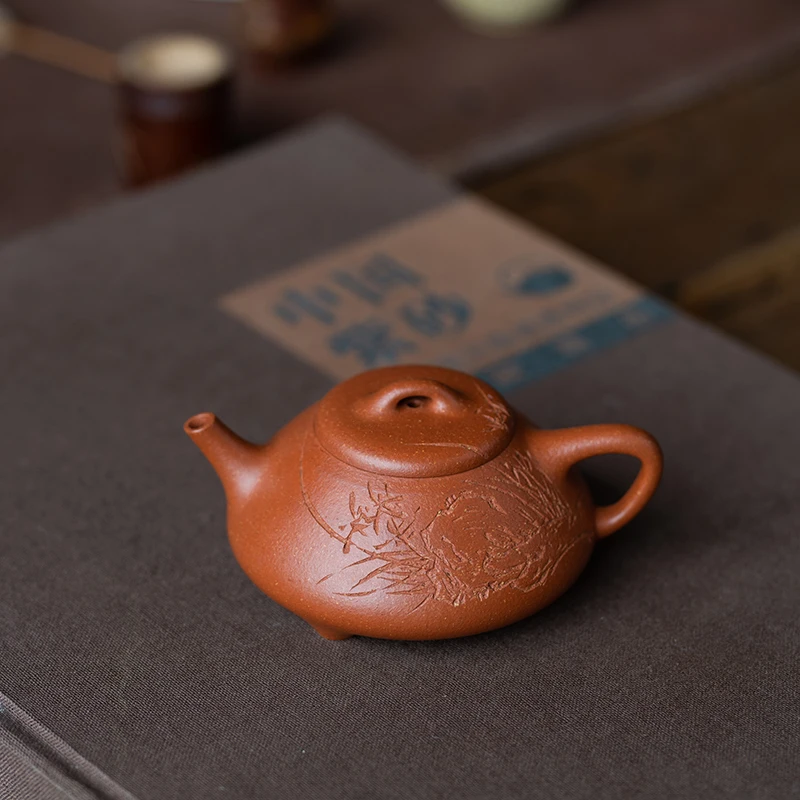 

Yixing Purple Clay Teapot Tea Set Authentic Huanglongshan Raw Ore Descending Slope Mud Handmade Imitation Ancient Literati Shipi