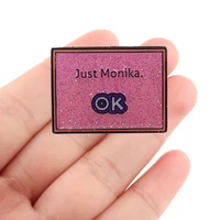 just monika girls enamel pin lapel pins for backpacks brooches on clothes womens brooch cute jewelry gift anime accessories