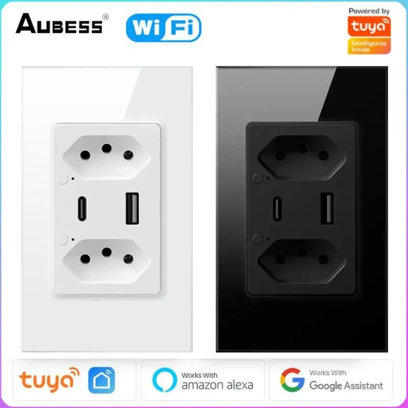 

Розетка из закаленного стекла с USB-портом и зарядкой от USB