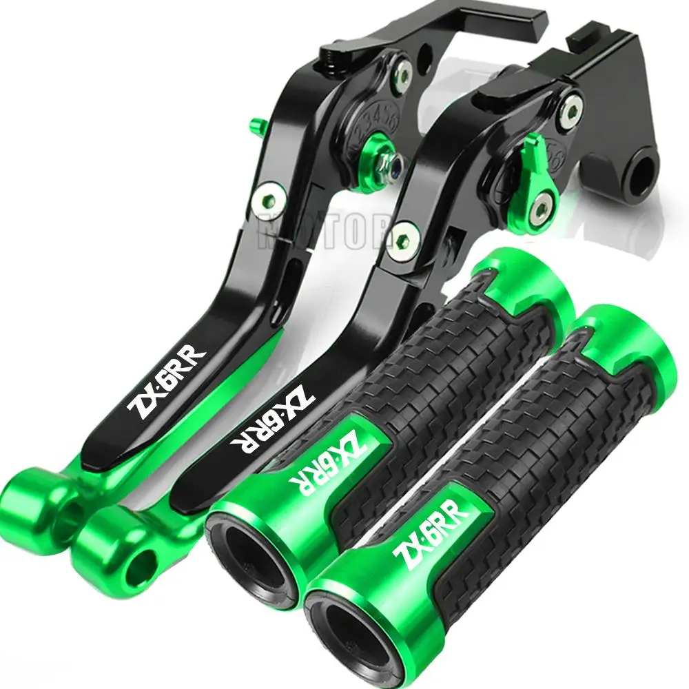 

For Kawasaki ZX6R ZX6RR 2000 2001 2002 2003 2004 Motorbike CNC Aluminum Brake Clutch Levers Handlebar Hand Grips ends ZX6 R RR