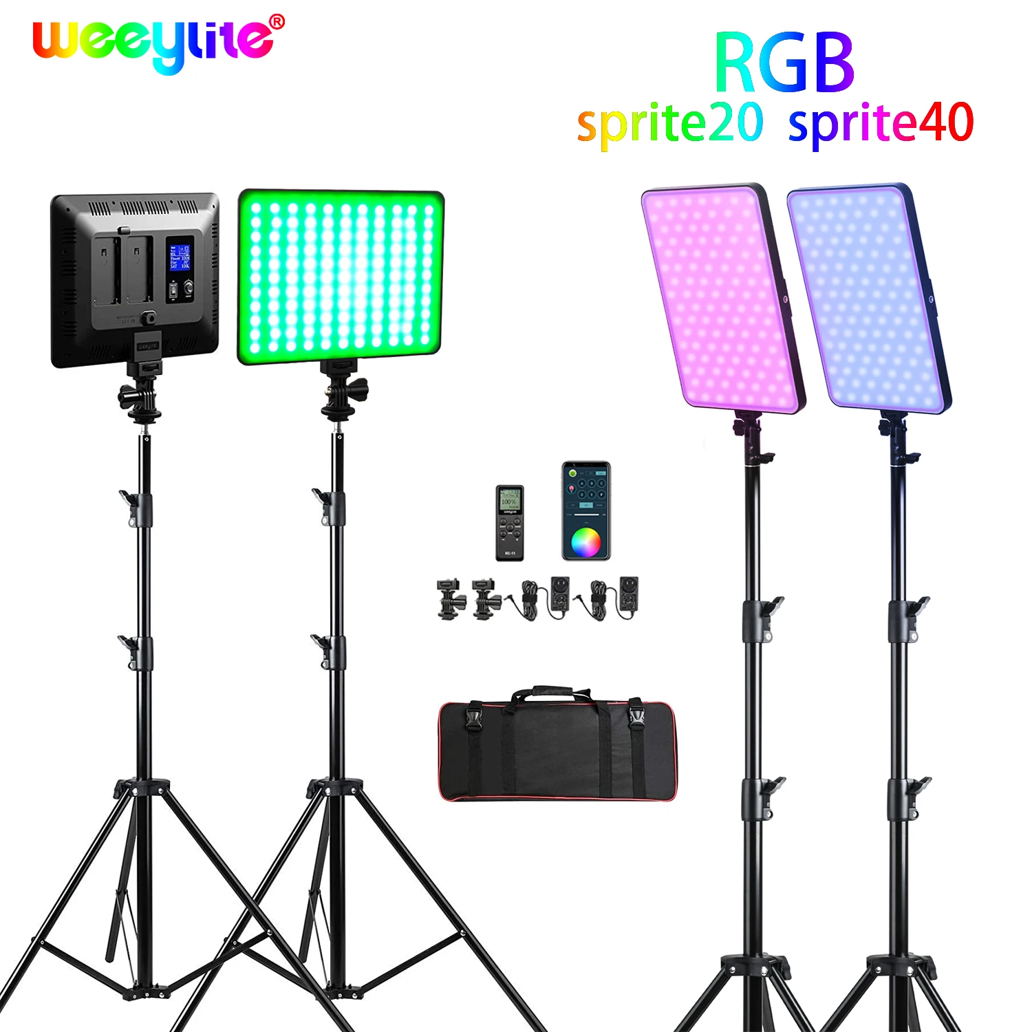 

weeylite RGB Video Light kit LED Panel Video Light 2.4G Wireless Remote for Video Recording Photography 36000 Colors /29 Scenes