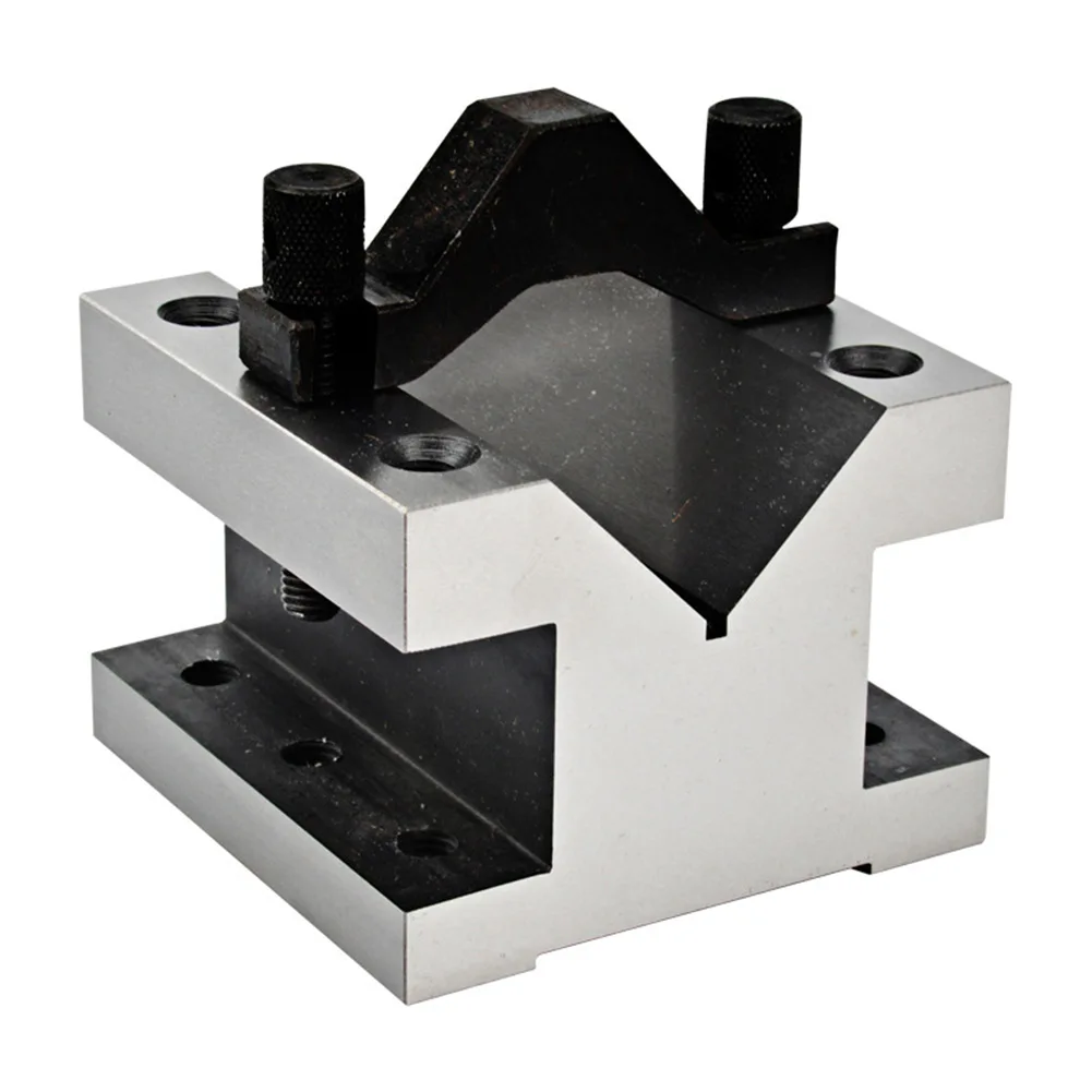 

Clamp V-shaped Block With Clamp 2pcs 35x35x30mm 90 ° Grounding Hardened Steel Matching Measure Milling Machine