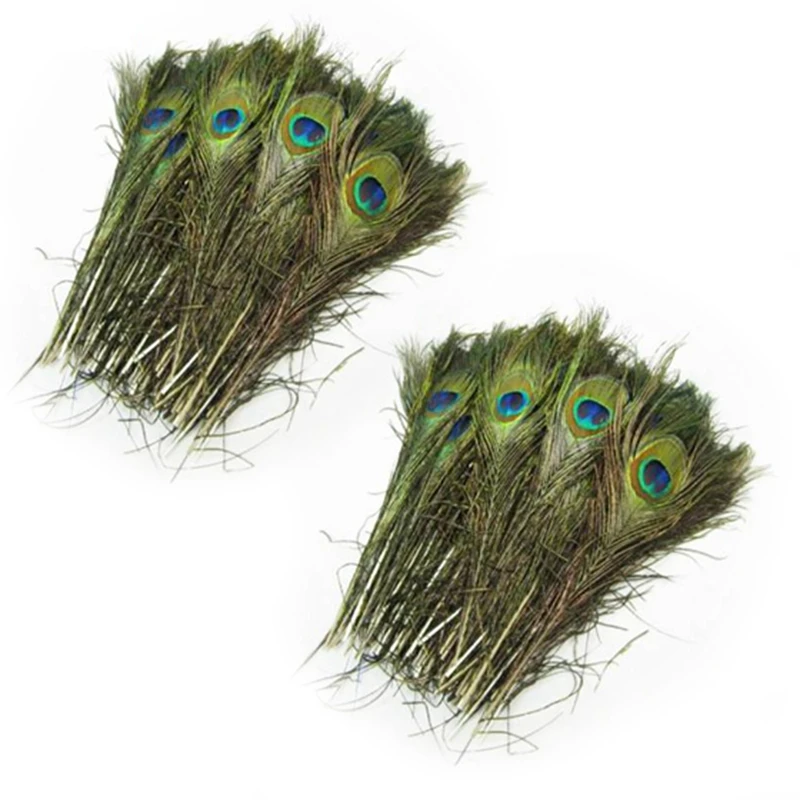 

50X Natural Peacock Feathers 10-12 Inch
