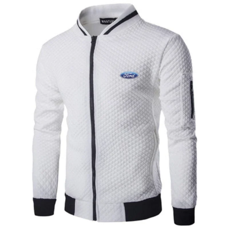 2023 New Fashion Men Ford Baseball Jacket Mens Sportswear Casual Sweatshirt Hip Hop Harajuku Zip Up Outwear