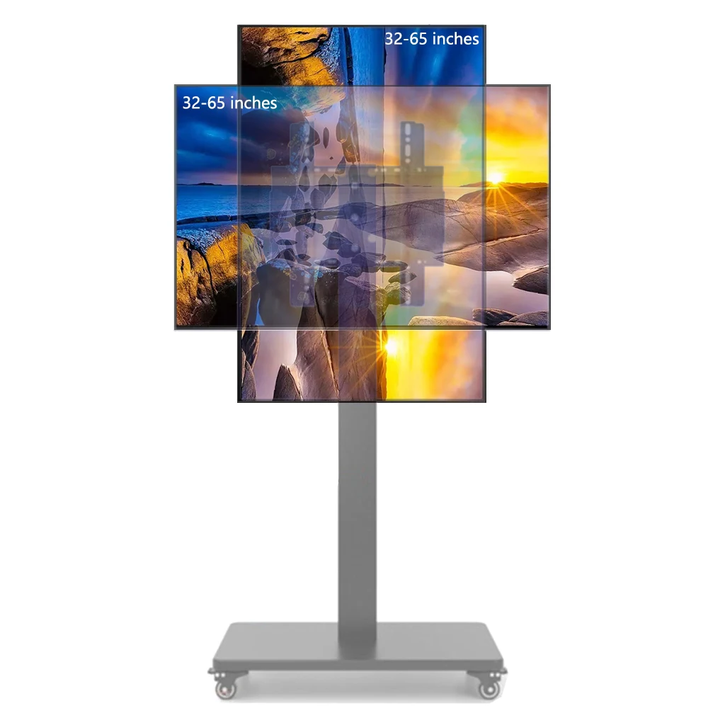 Мобильная тележка для телевизора 32-65 дюймов вращающийся кронштейн с