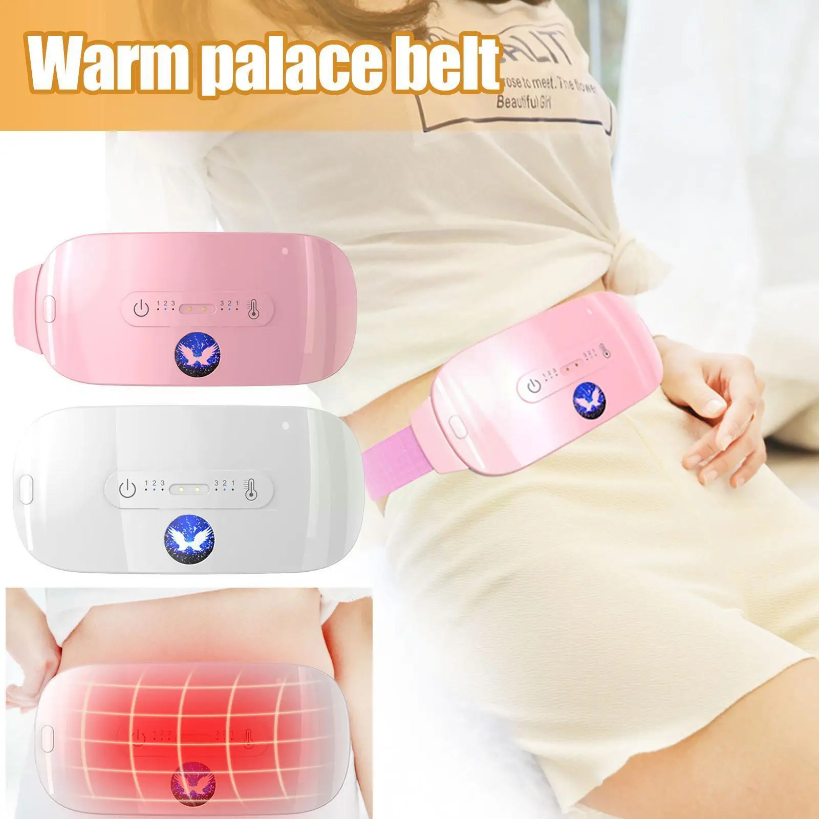 

Waist Massage Instrument Warm Belt Dysmenorrhea Belt Cold Hot Treatment Massager Compress Heating Belly Warm Waist E3e0