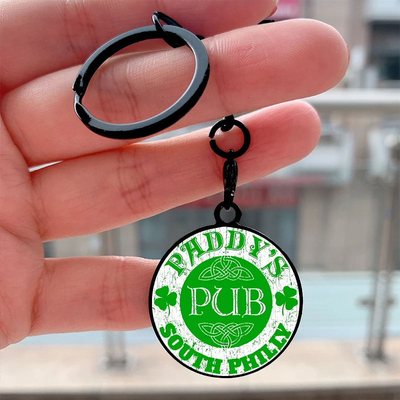

Fashion Paddy's Pub Cool Key Tag Motorcycles Cars Backpack Chaveiro Keychain For Friends Key Ring Gifts Accessories