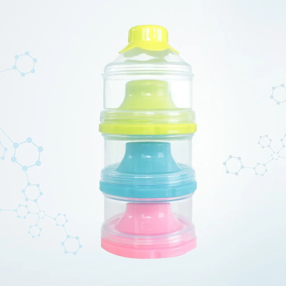 

1pc Baby Powder Baby Feeding Plastic Stackable 3-Layers Dispenser Holder Container for Todddlers